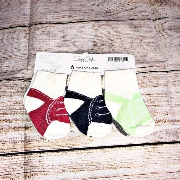 NWT Rene Rofe 6 Pair Infant Socks Size 0-9 Month - Picture 5 of 6